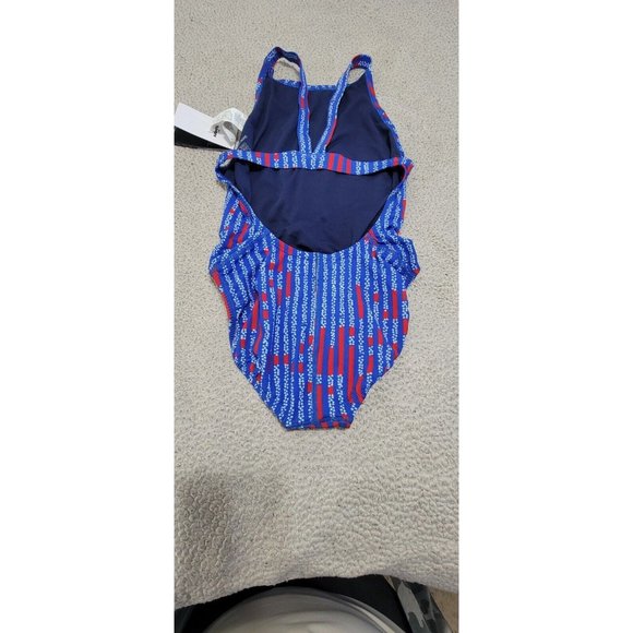 Nike Cut Out Womens Blue Striped Stars‎ One Piece Swimsuit Tank Size 36 NWT - Picture 5 of 10